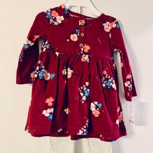Floral shirt dress with leggings
